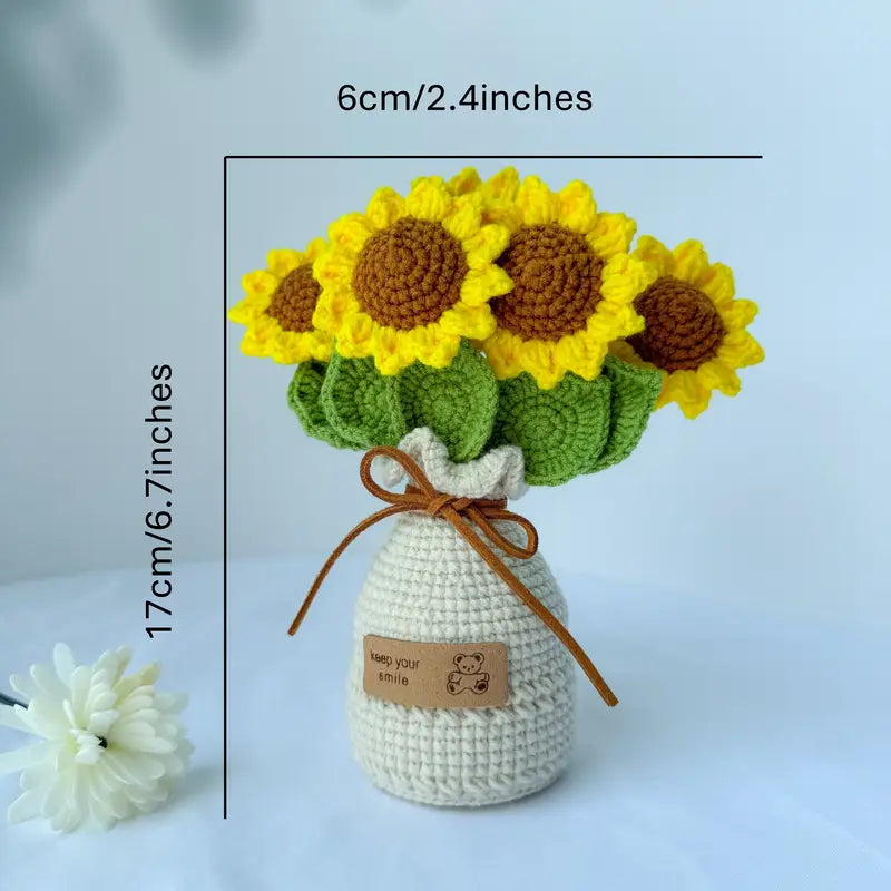 Handmade Crochet Sunflower - Pot base