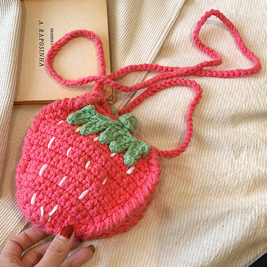 Handmade Crochet Strawberry Bags