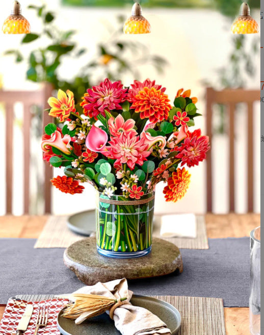 Popup Flowers Bouquet Paper Cards (2 PCS)