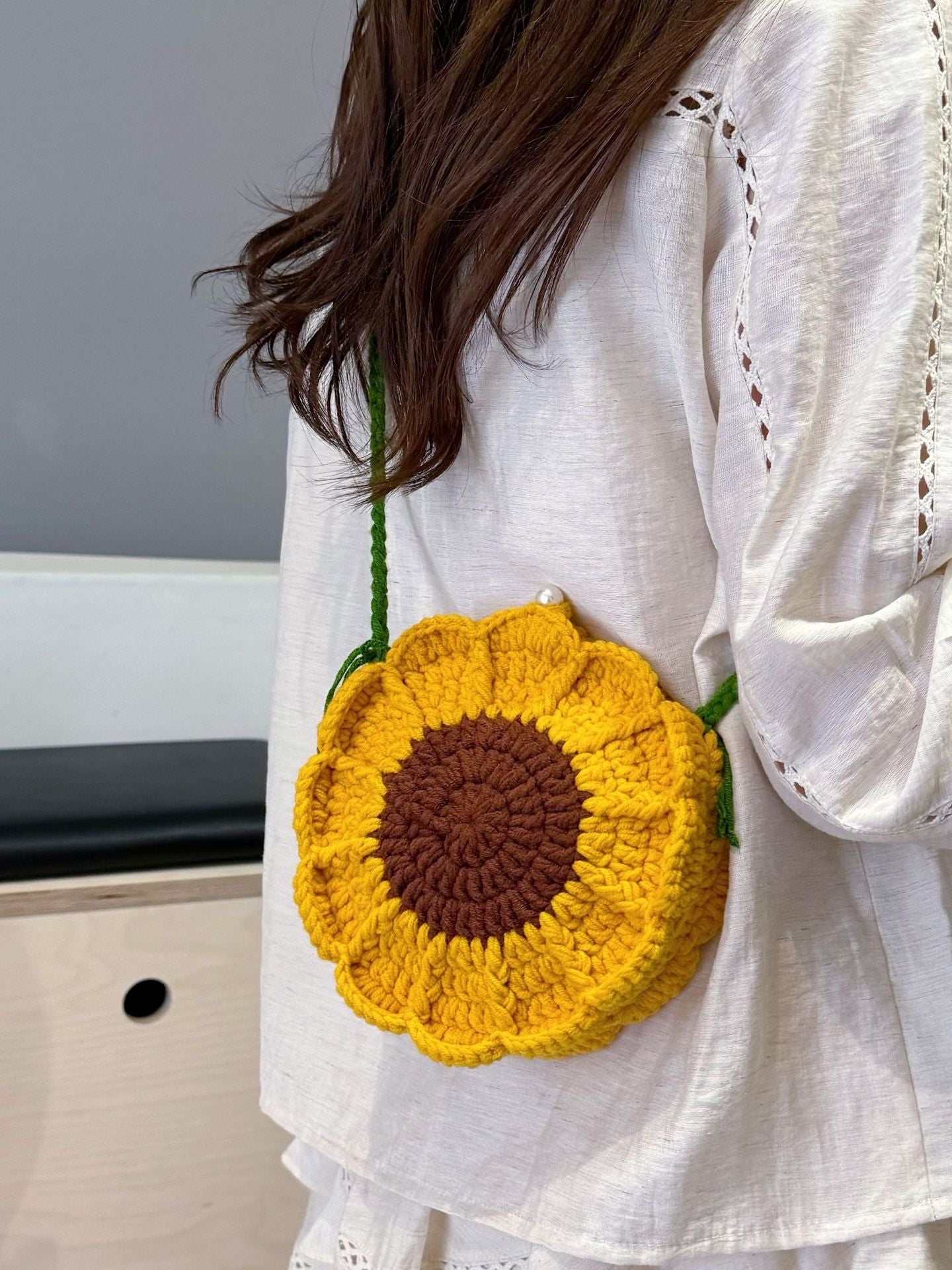 Handmade Crochet Sunflower Bags