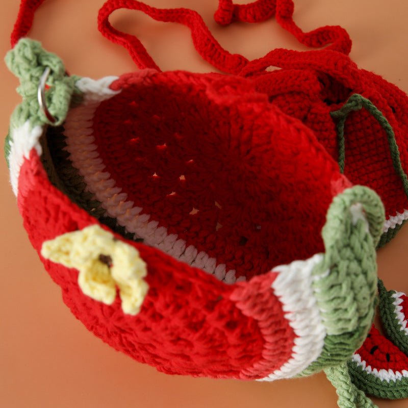 Handmade Crochet Watermelon Bags