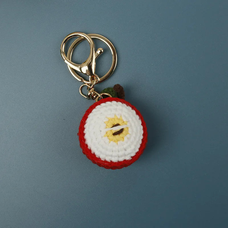 Handmade green apple keychain