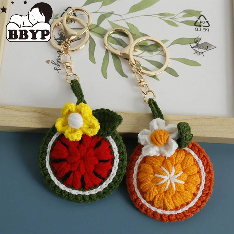 Handmade Crochet Keyring- Watermelon