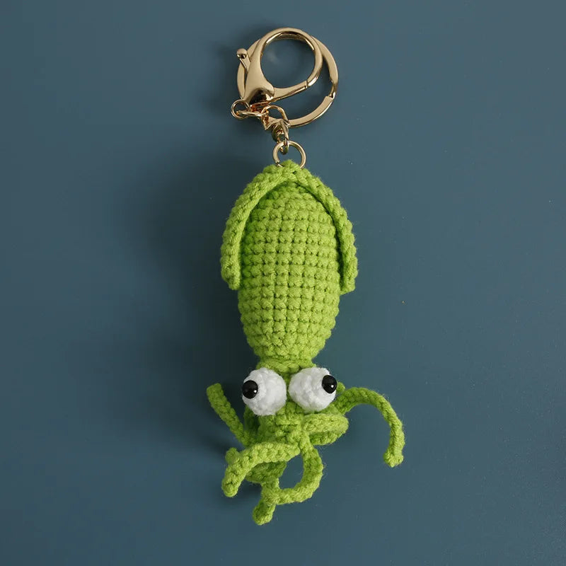 Handmaking Marine Animal Series Crochet Keychain Funny Crab Keyrings Knitted Jellyfish Keychain Cute Goldfish Custom Keyrings - ZJJKR05696