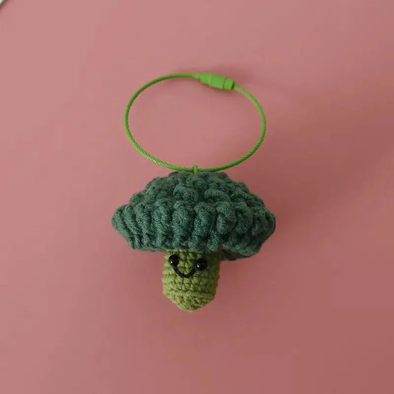 Crochet Keychains Funny Expression Vegetable Doll Keychains Knitting Handmaking Cute Keyrings For Bag Pendant Custom Accessories - ZJJKR04435