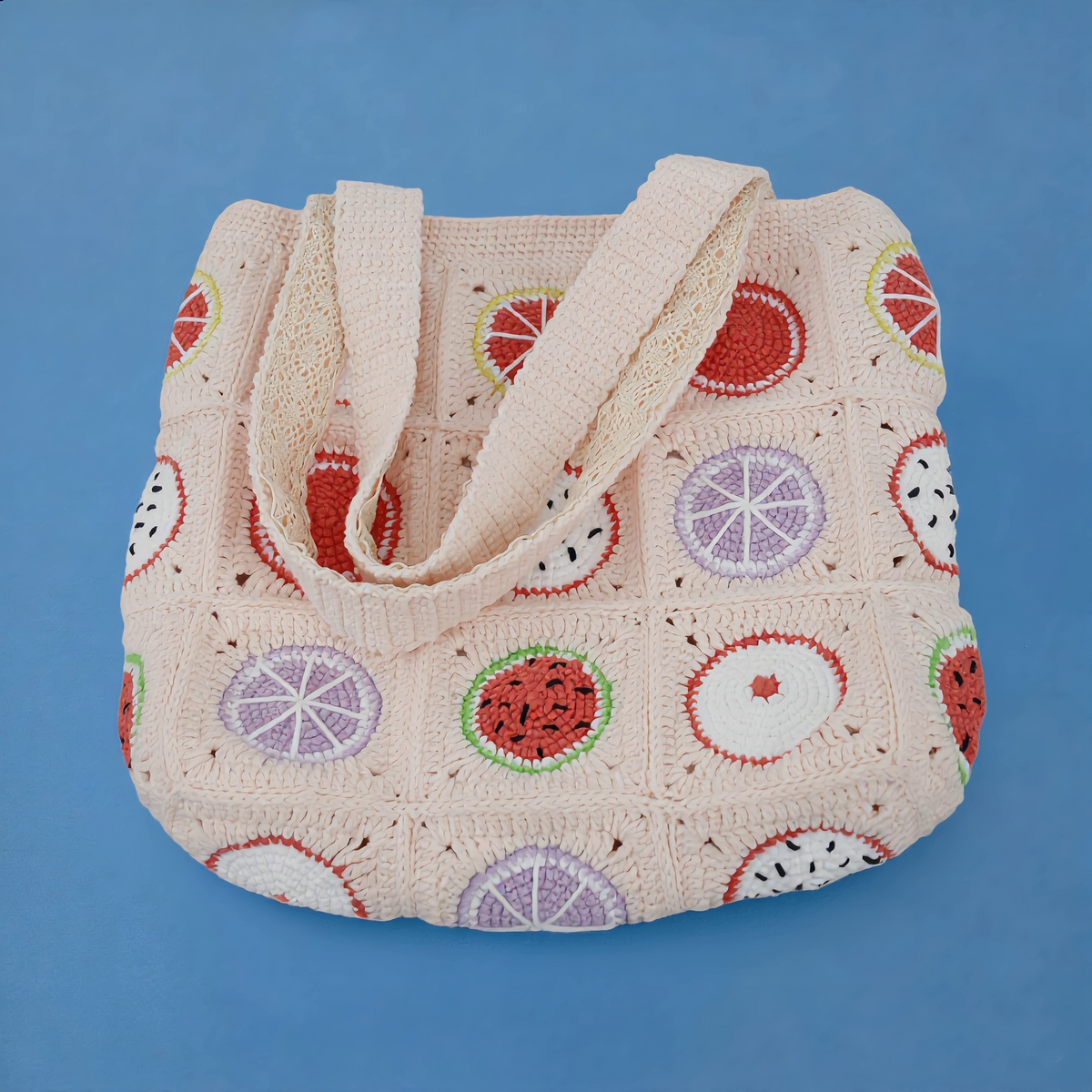 Handmade Crochet Bags- Lemon watermelon