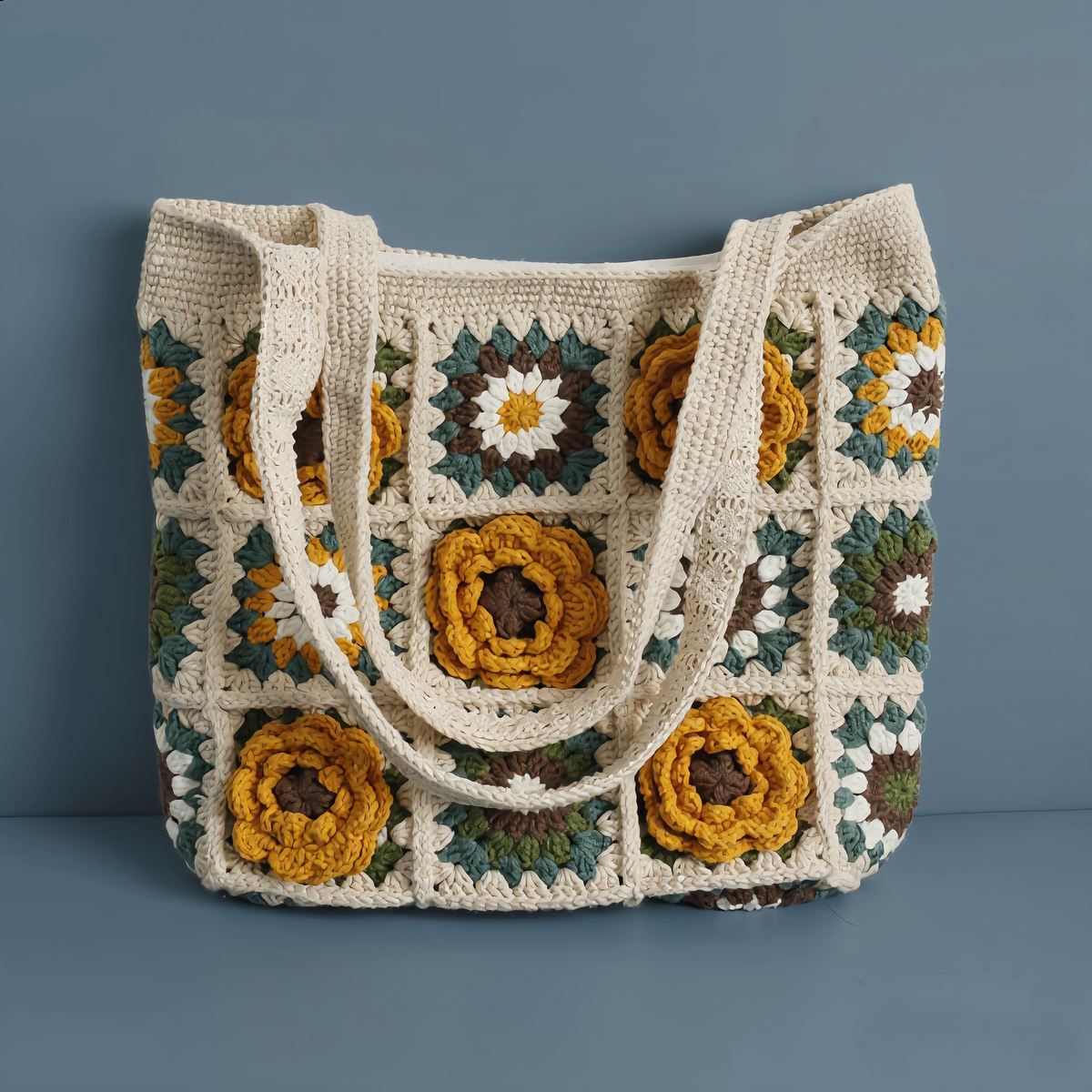 Handmade Crochet Bags - Yellow Daisy
