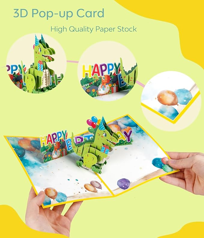 Popup Birthday Cards  - Dinosaur