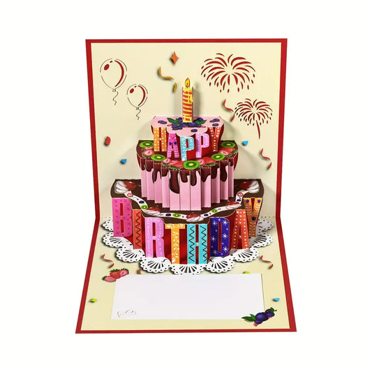 Popup Birthday Cards - Fruit Cake