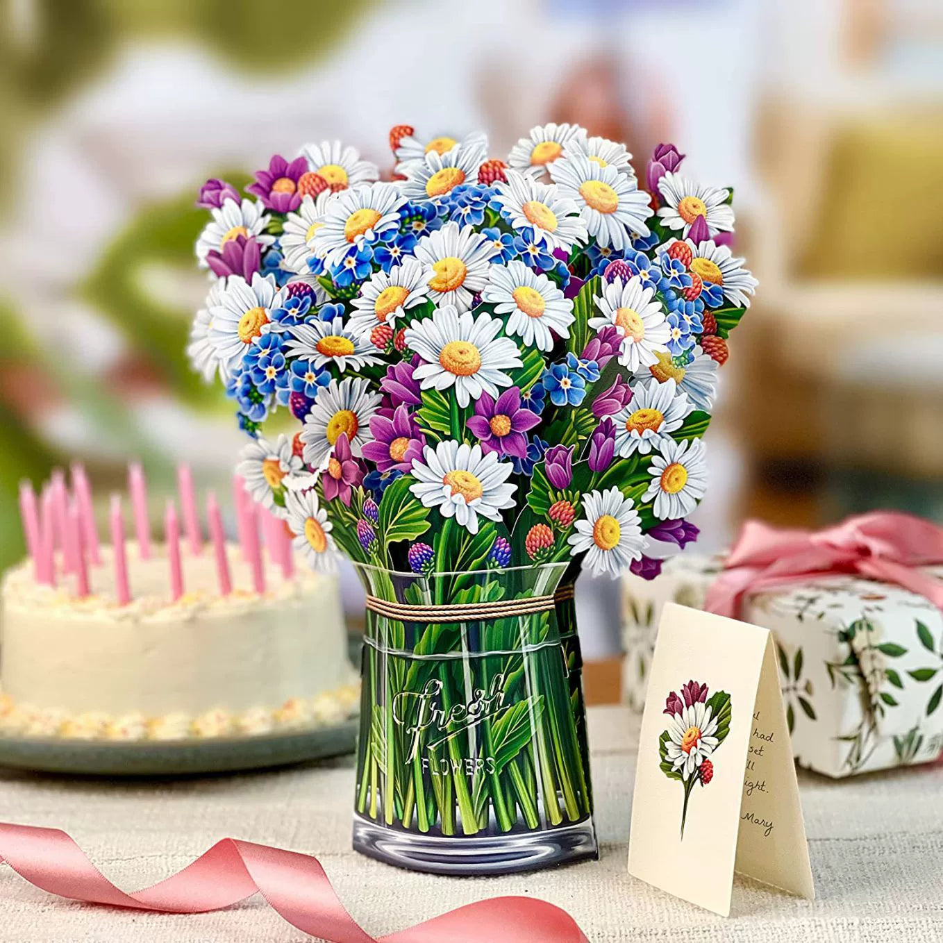 Popup Flowers Bouquet Paper Cards (2 PCS)