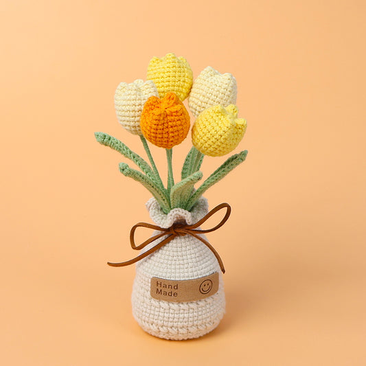 Handmade Crochet Flowers - Tulips (bottle base)