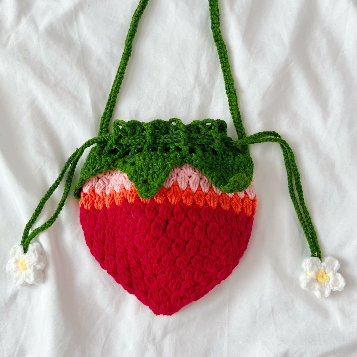 Handmade Crochet Strawberry Bags