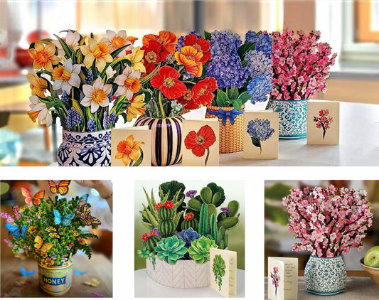 Popup Flowers Bouquet Paper Cards (2 PCS)