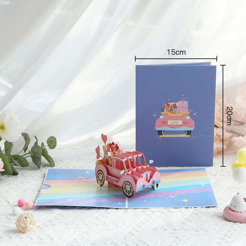 Popup Cards - Full of A Car of Love & Flowers
