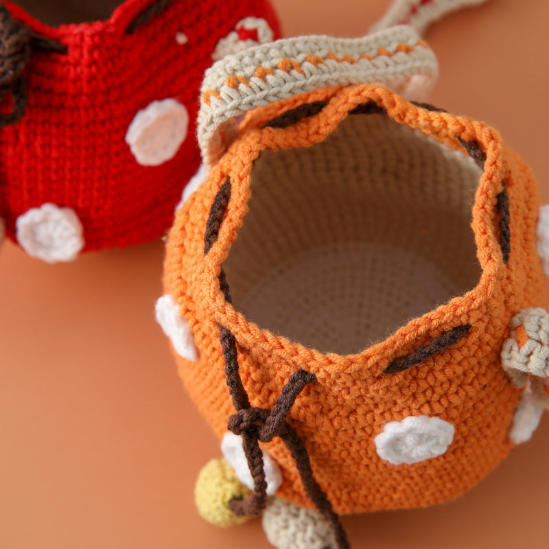Handmade Crochet Mushroom Bags