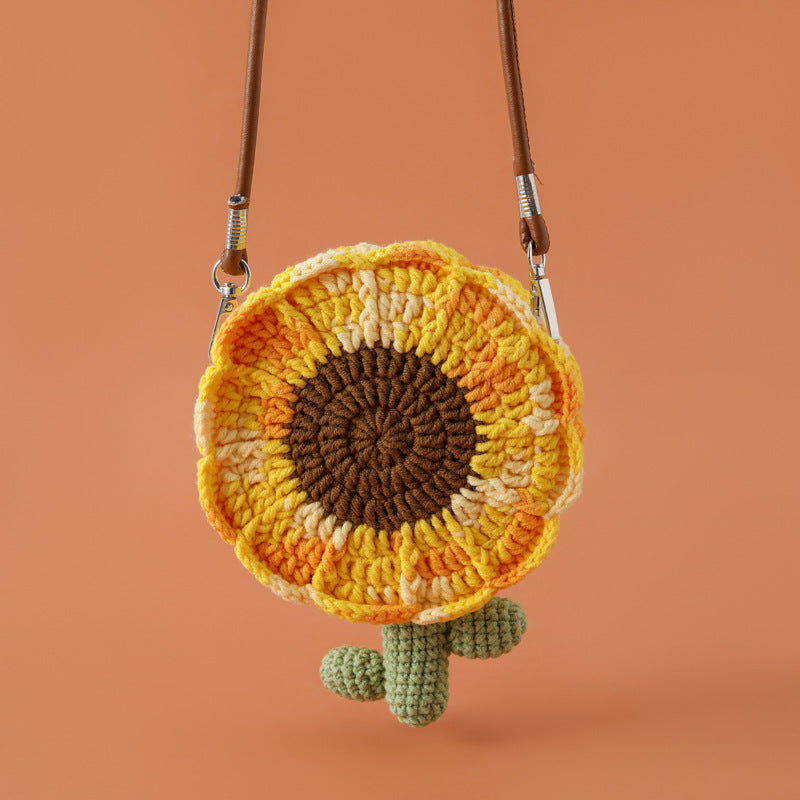 Handmade Crochet Sunflower Bags