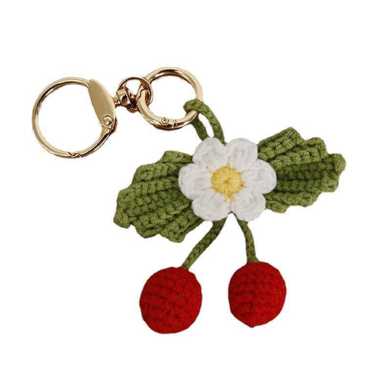 Handmade Crochet Keyring -Cherry