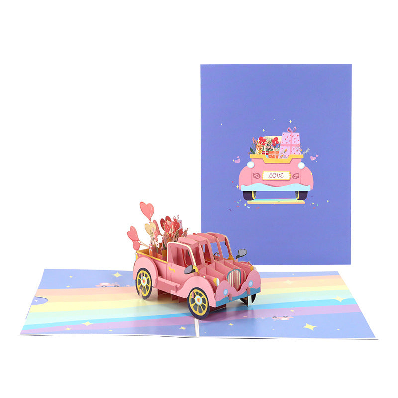 Popup Cards - Full of A Car of Love & Flowers