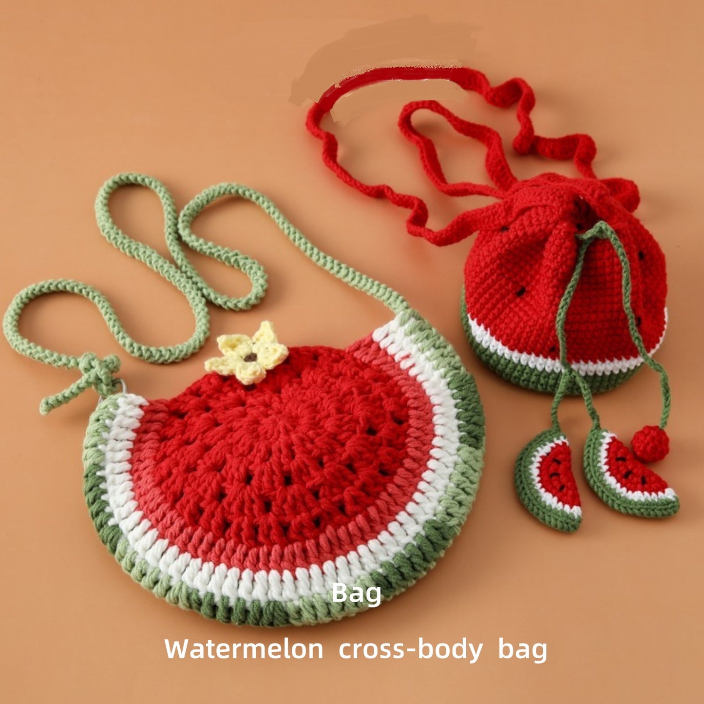 Handmade Crochet Watermelon Bags