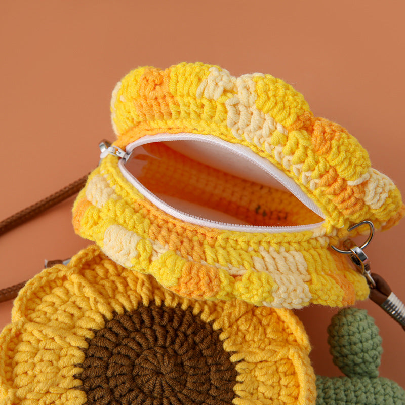 Handmade Crochet Sunflower Bags