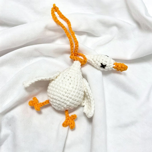 Handmade Crochet Keyring- Goose