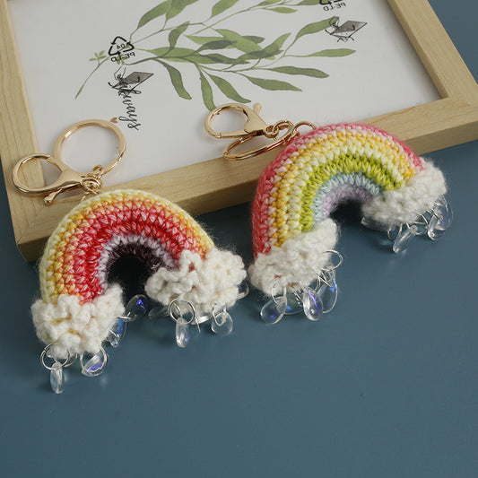 Handmade Crochet Keyring- Rainbow