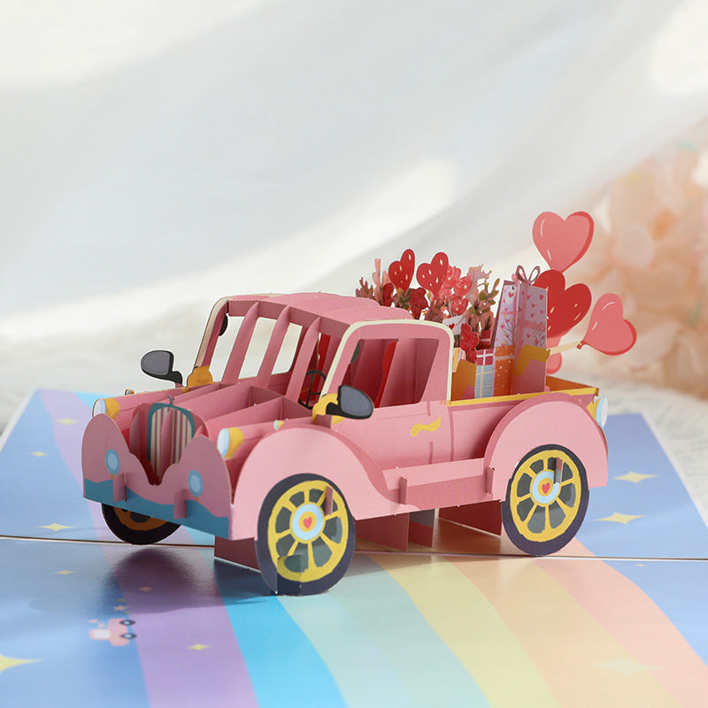Popup Cards - Full of A Car of Love & Flowers