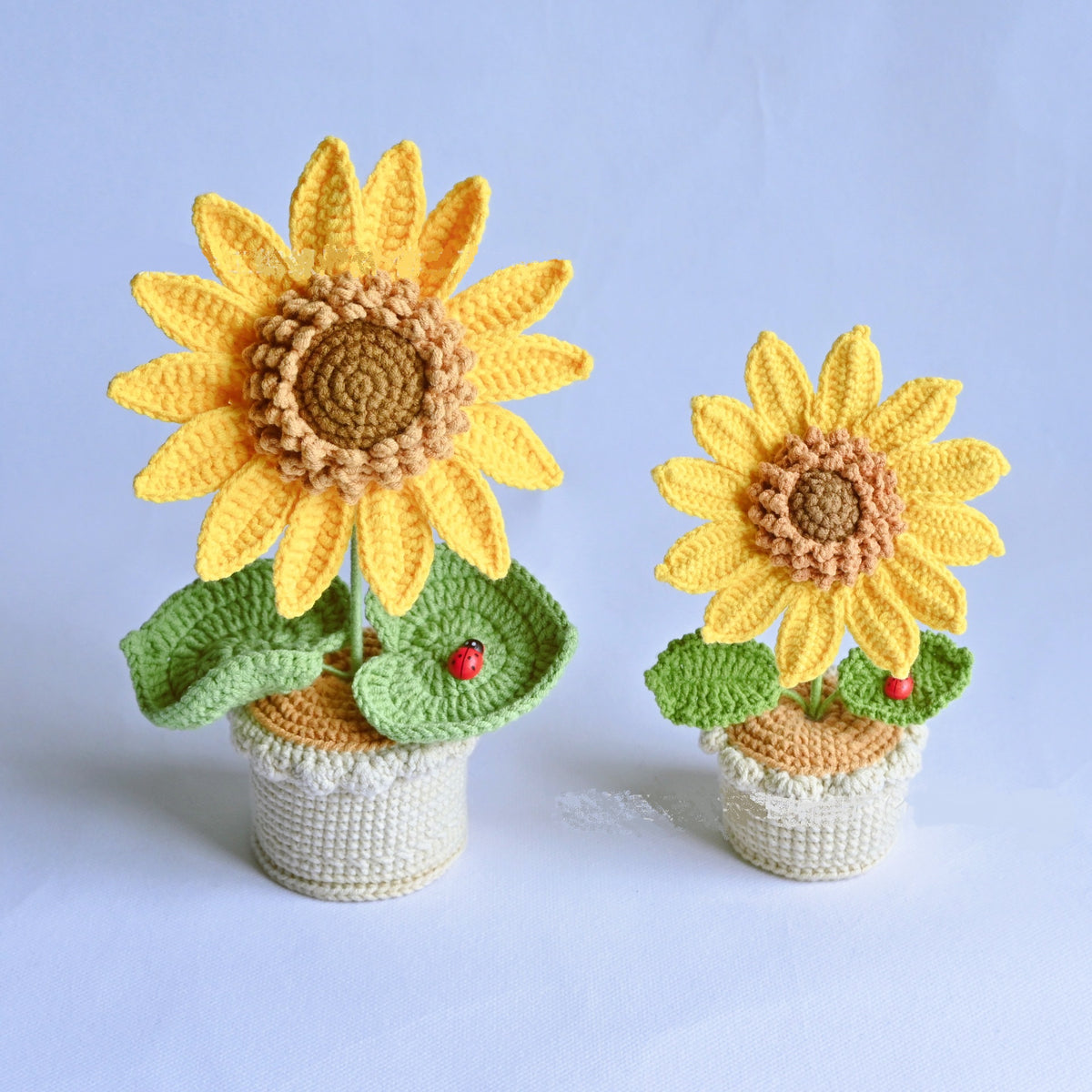 Handmade Crochet Sunflower ( ladybird )