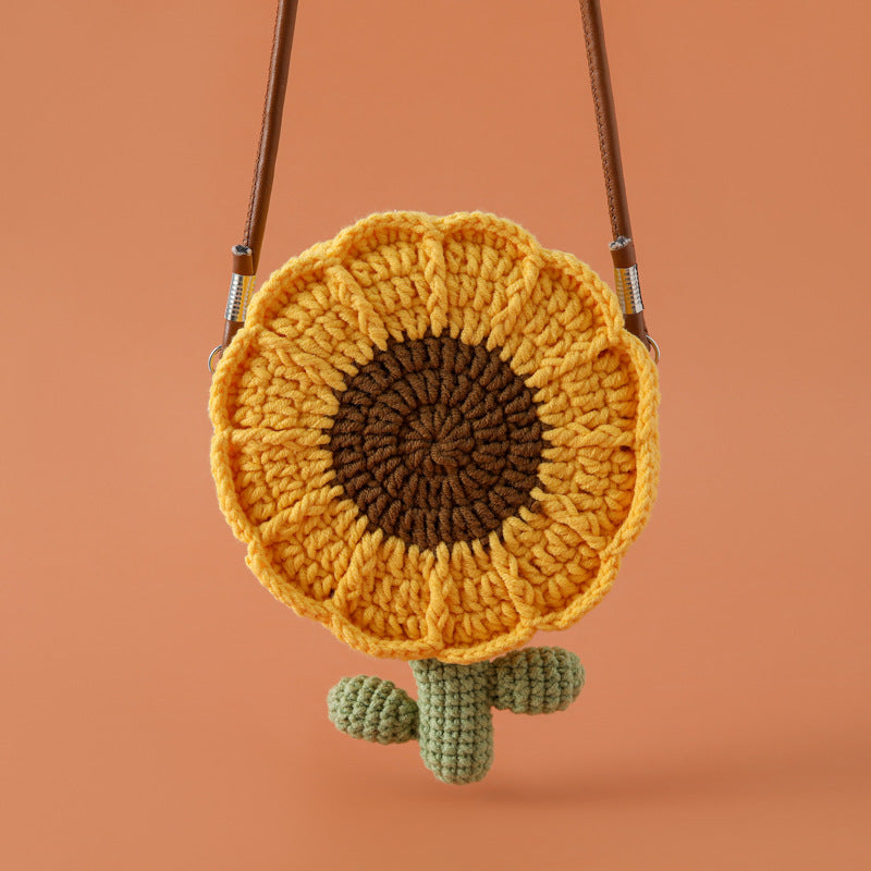 Handmade Crochet Sunflower Bags