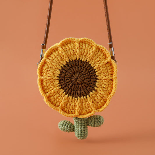Handmade Crochet Sunflower Bags