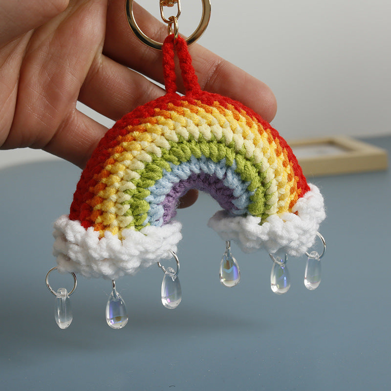 Handmade Crochet Keyring- Rainbow