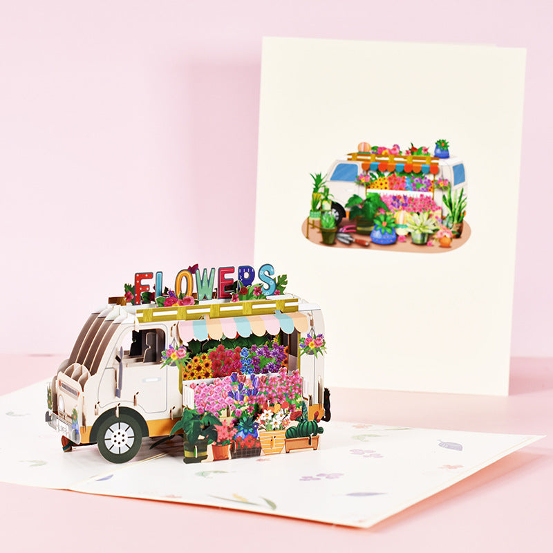Popup Cards - Full of A Car of Love & Flowers