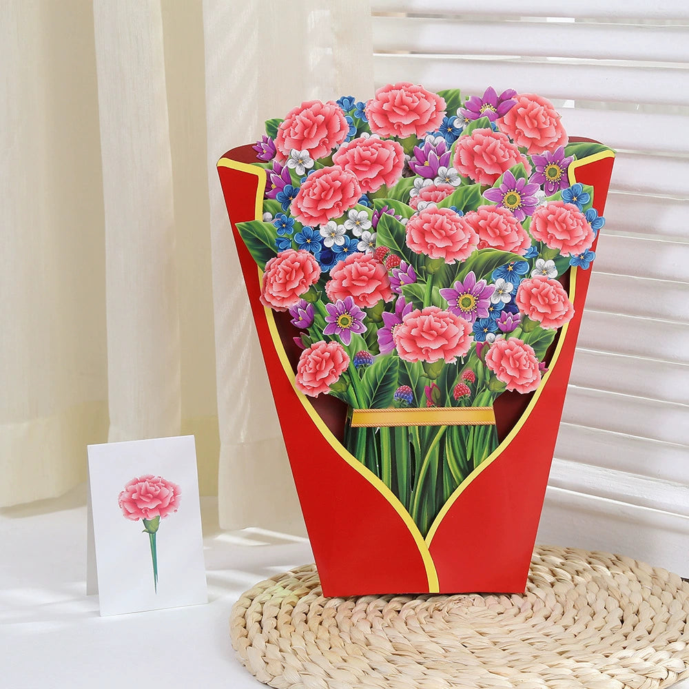 Popup Flowers Bouquet Paper Cards (2 PCS)