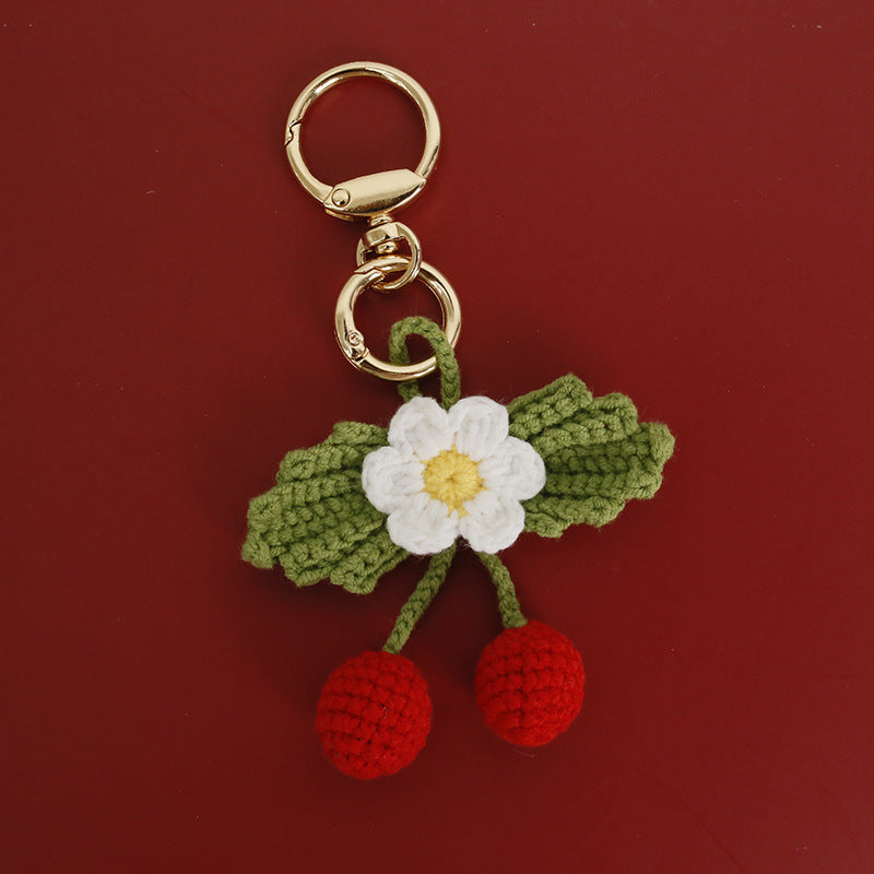 Handmade Crochet Keyring - Cherry