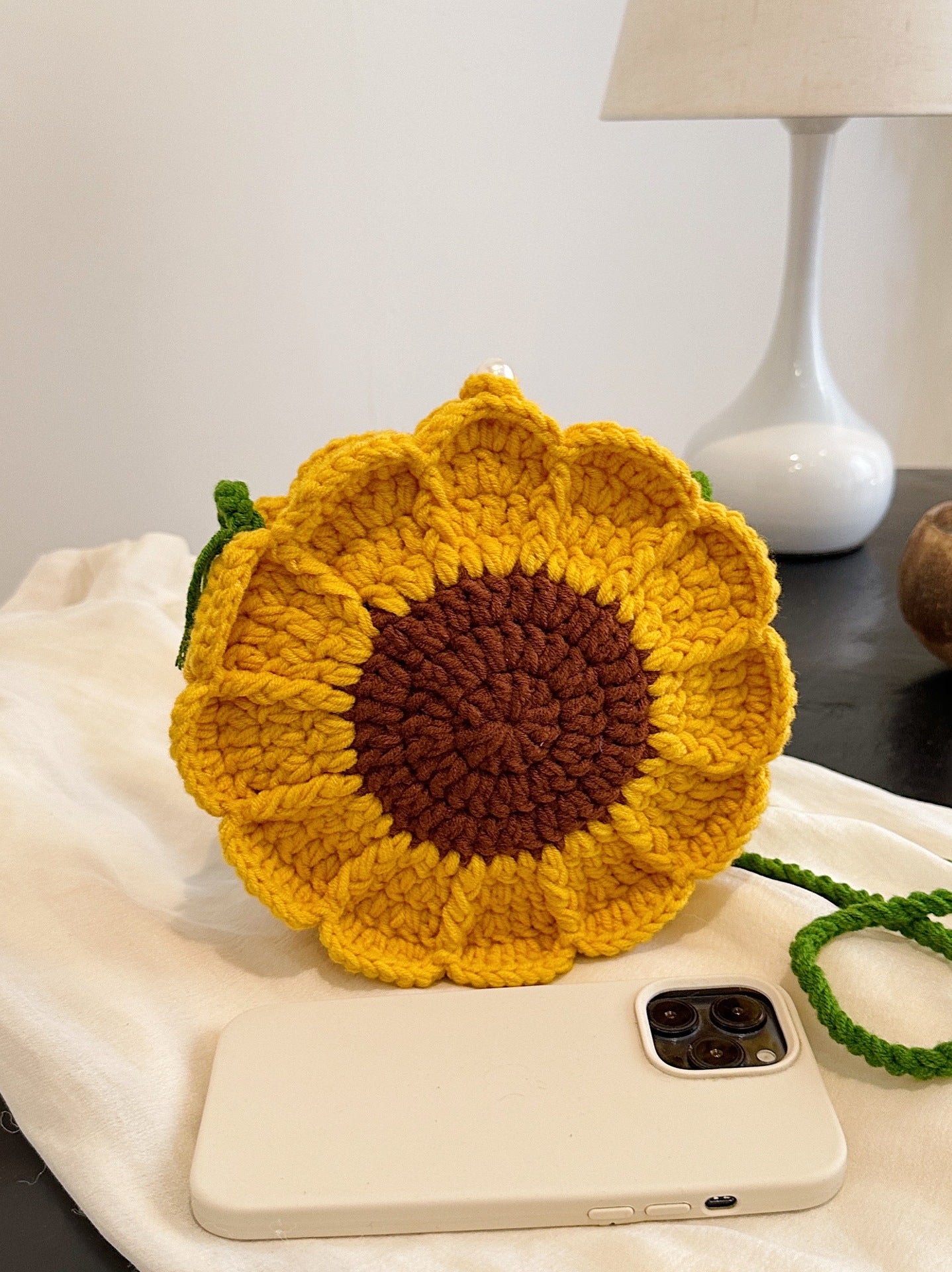 Handmade Crochet Sunflower Bags