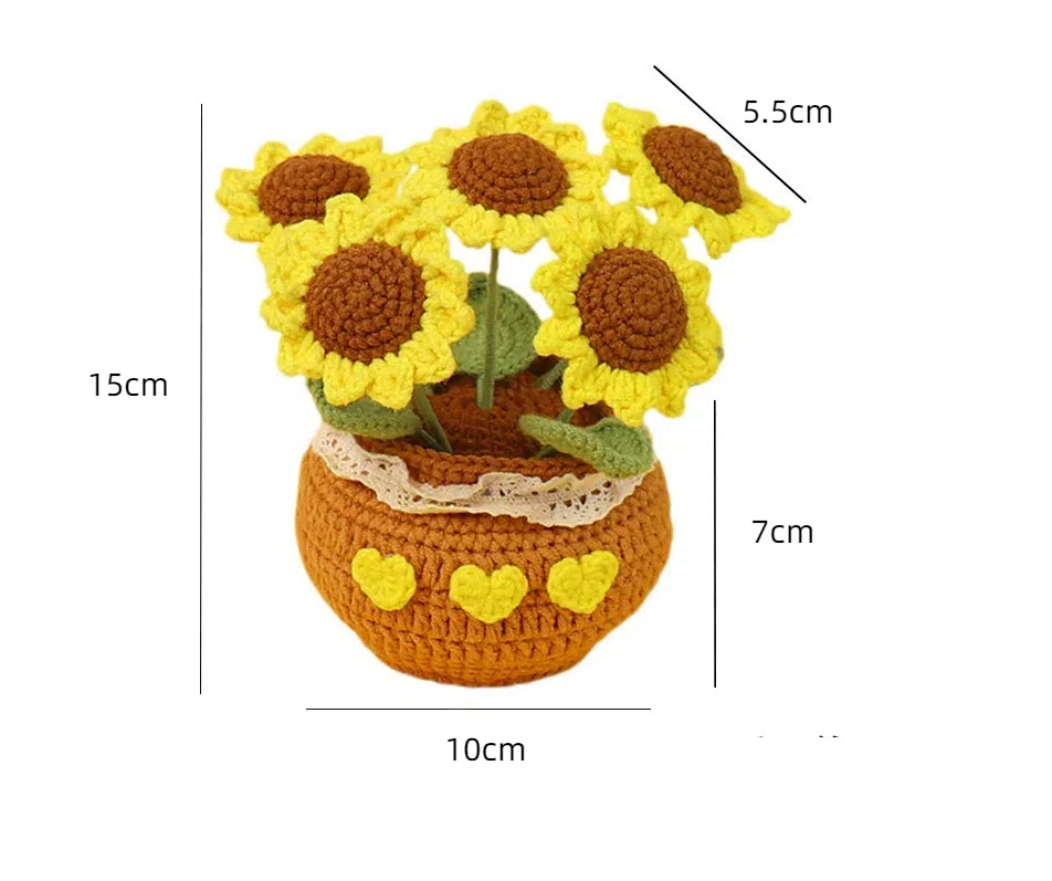 Handcrafted Crochet Sunflowers