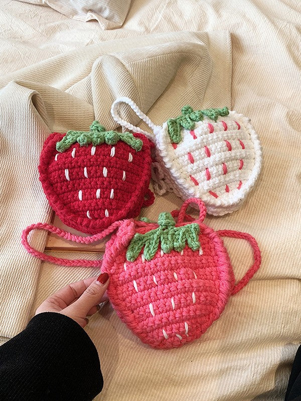 Handmade Crochet Strawberry Bags