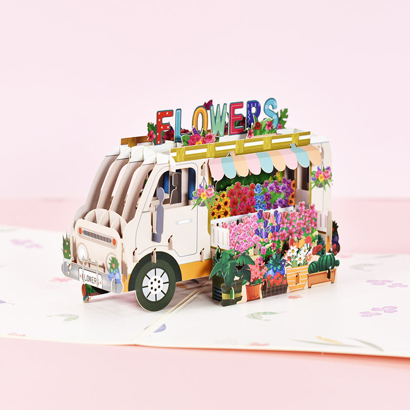 Popup Cards - Full of A Car of Love & Flowers