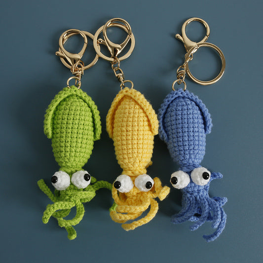 Handmade Crochet Keyring - Squid