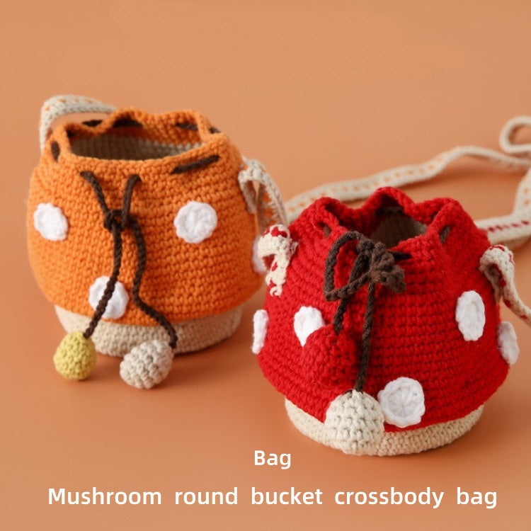 Handmade Crochet Mushroom Bags