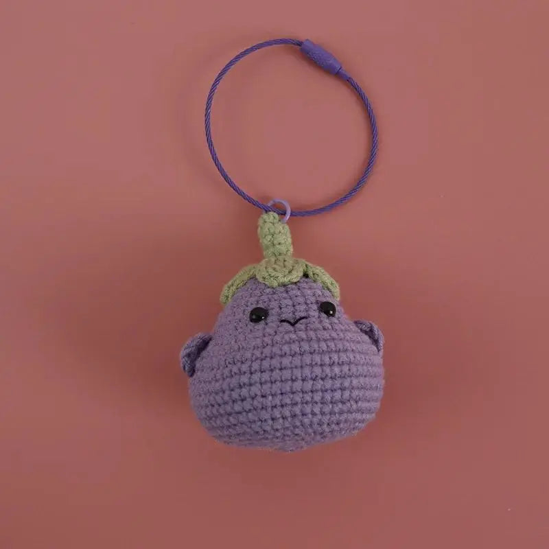 Handmade eggplant keychain