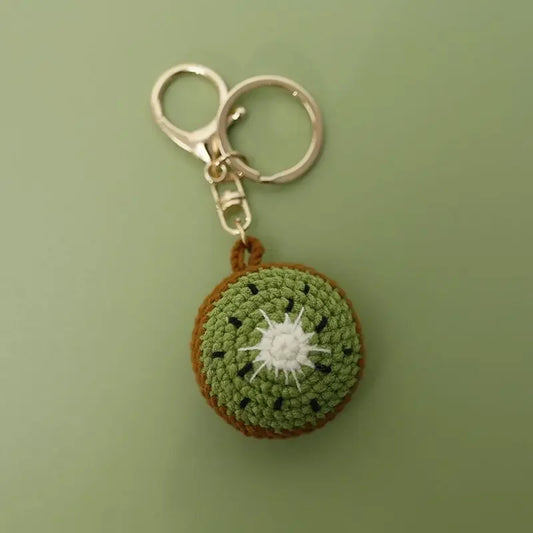 Handmade Crochet Keyring- Kiwi Fruit