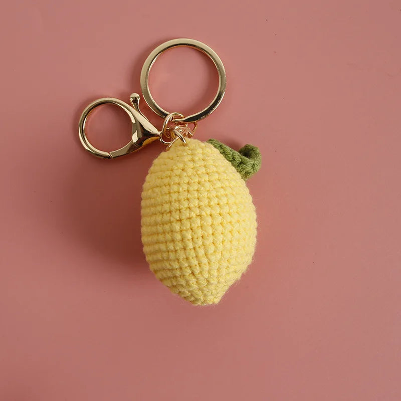 Handmade mini lemon keychain