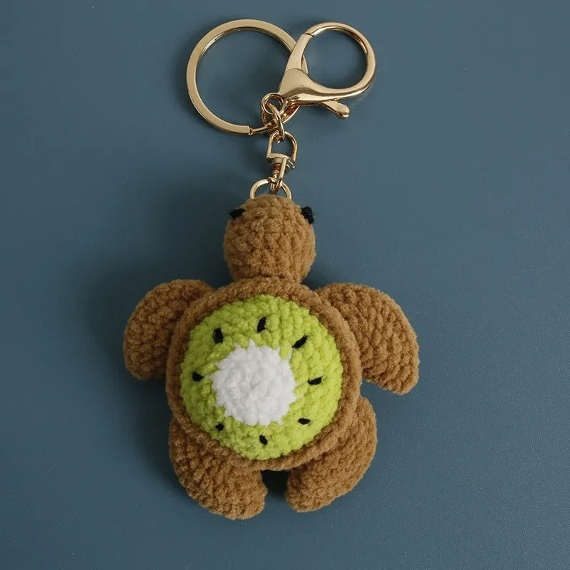 Handmade kiwi turtle keychain