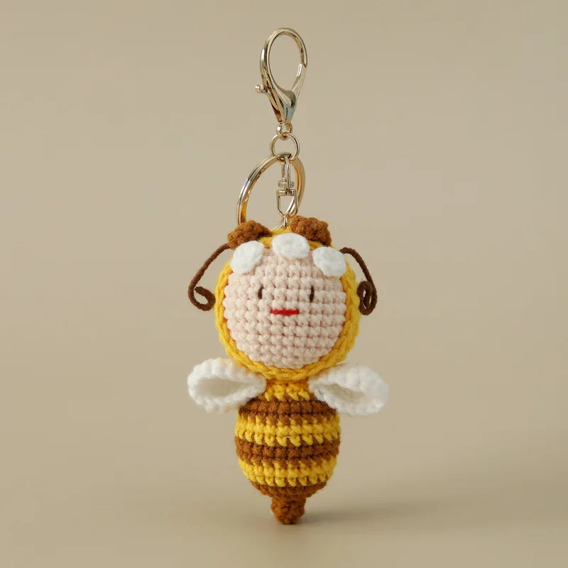 Handmade bee girl keychain