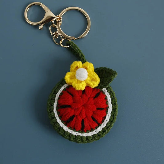 Handmade Crochet Keyring- Watermelon