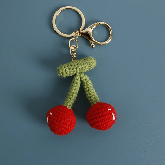 Handmade Crochet Keyring -Cherry