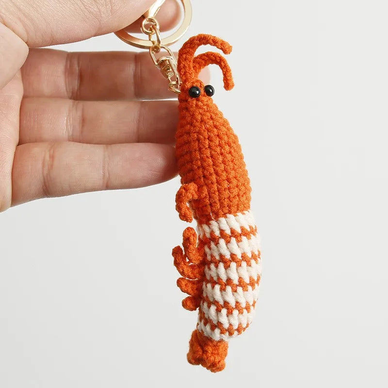 Knitting Goldfish Keychain Creative Clown Fish Crochet Keychains Knitted Small Fish Pendant Keychain Custom Keys Accessories - ZJJKR02179