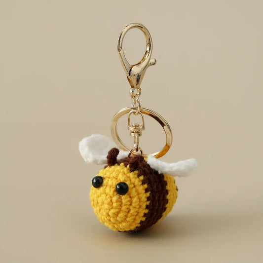 Handmade little‑eye bee keychain