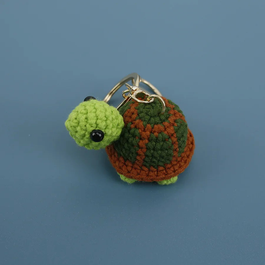 Cute Fruit Series Crochet Turtle Keychain Funny Turtle Doll Keychains For Bag Pendant Cute Turtle Doll Knitted Keyring Custom - ZJJKR04847